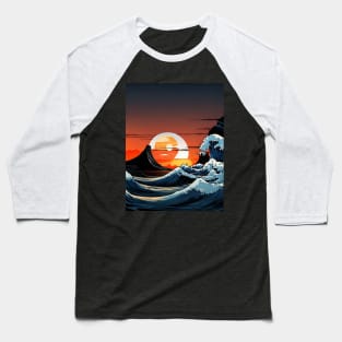 The Great Wave mashup Baseball T-Shirt